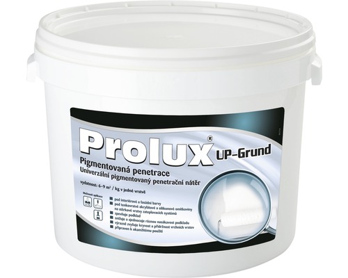 Penetrační nátěr Prolux UP-Grund pigmentovaný bílý 5 kg Kbelík s pigmentovanou penetrací