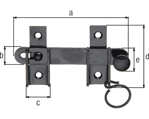 Technický nákres černé západky s rozměry