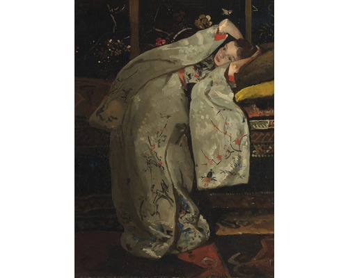Obraz na plátně Dívka v bílém kimonu
