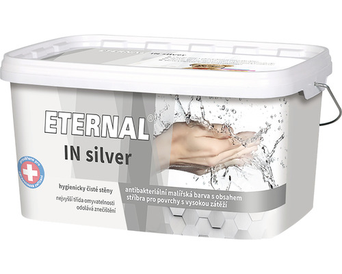 Barva na zeď ETERNAL IN Silver antibakteriální s obsahem stříbra Biocid bílá 4 kg