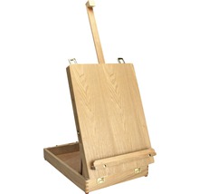 Dřevěný malířský stojan s úložným boxem pro umělecké potřeby
