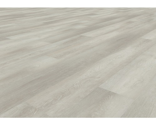 Podlahová krytina ze světlého laminátu s dřevěným vzhledem