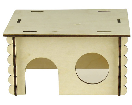 Domeček pro hlodavce dřevěný 18,5x15,5x10 cm Domeček pro hlodavce dřevěný 18,5x15,5x10 cm