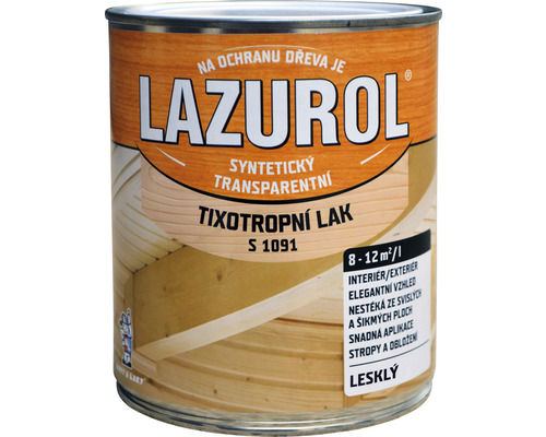 Lazura na dřevo Lazurol S1091 tixotropní 0,75 l lesk Lazurol lazura na ochranu dřeva v plechovce