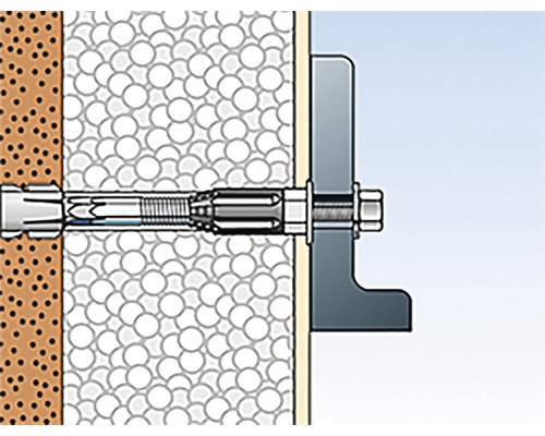 Ilustrace izolační hmoždinky v aplikaci s nástavcem