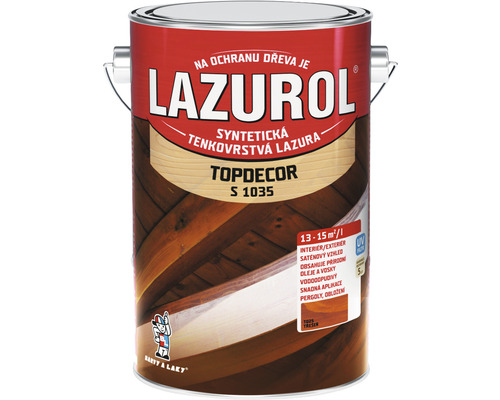 Lazura na dřevo Lazurol Topdecor S1035 třešeň 4,5 l LAZUROL Syntetická tenkovrstvá lazura na dřevo