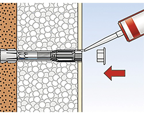 Montáž izolačního šroubu do stěny s izolací