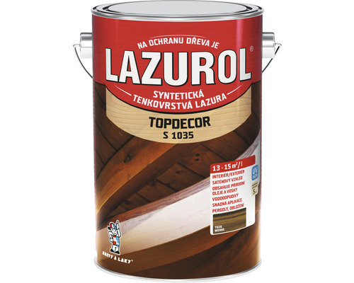 Lazura na dřevo Lazurol Topdecor S1035 wenge 4,5 l Lazurol lazura na dřevo v plechovce