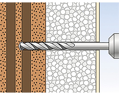 Ilustrace vrtáku vrtajícího do zdi