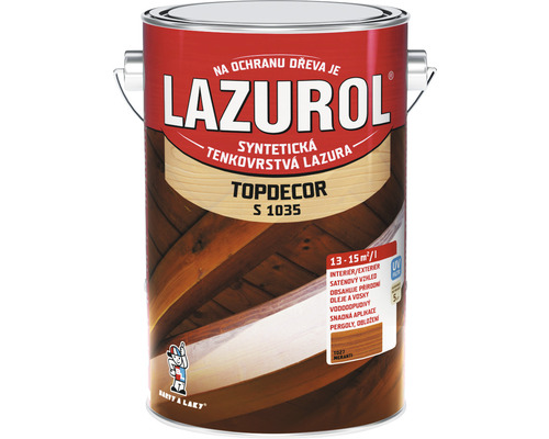 Lazura na dřevo Lazurol Topdecor S1035 T27 meranti 4,5 l Lazura na dřevo v plechovce pro vnitřní i venkovní použití