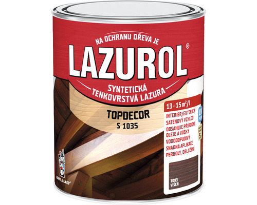 Lazura na dřevo Lazurol Topdecor S1035 T83 višeň 0,75 l Lazurol tenkovrstvá lazura na ochranu dřeva pro interiér a exteriér