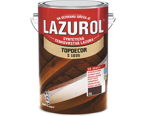 Lazura na dřevo Lazurol Topdecor S1035 T83 višeň 4,5 l Lazurol plechovka s barvou na ochranu dřeva