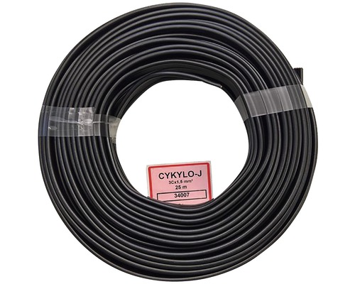 Kabel CYKYLO-J 3Cx1,5mm² černý 25m