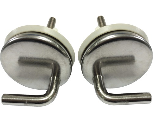 Dva upevňovací prvky WC sedátka z nerezové oceli