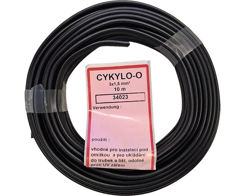 Kabel CYKYLO-O 3x1,5mm² černý 10m