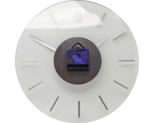 Nástěnné hodiny se skleněnou přední stranou a indexem čáry