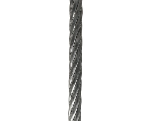 Lano ZN 5mm, ocelové, 6x12, délka 10m nosnost 187 kg Ocelové lano
