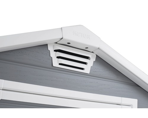 Detailní pohled na větrání zahradního domku od Keter