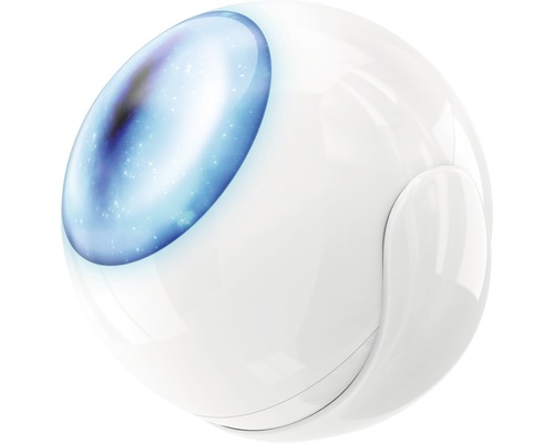 Bílá kulovitá lampa s projekcí galaxie