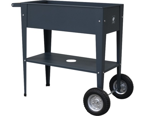 Pojízdný zahradní stůl na rostliny s úložným prostorem