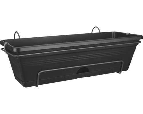 Tmavý truhlík s držákem na balkon