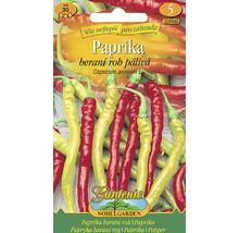 Balení semen papriky s obrázkem červené a žluté papriky