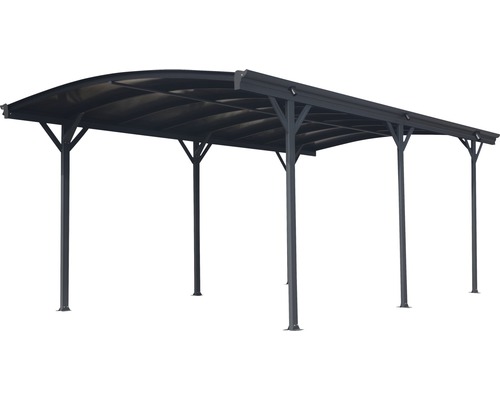 Volně stojící přístřešek pro auto s ocelovým rámem a střechou