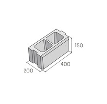 Betonový plot Simple Block základní tvarovka HX 1/20/AF 40 x 20 x 15 cm průběžná okrová-thumb-1