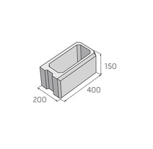 Betonový plot Simple Block základní tvarovka HX 2/20/AF 40 x 20 x 15 cm ukončující okrová-thumb-1