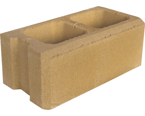 Betonový plot Simple Block základní tvarovka HX 2/20/AF 40 x 20 x 15 cm ukončující okrová