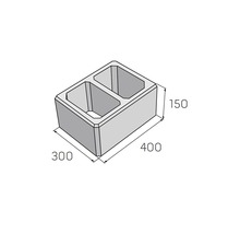 Betonový plot Simple Block sloupková tvarovka HX 1/30/AF 40 x 30 x 15 cm okrová-thumb-1