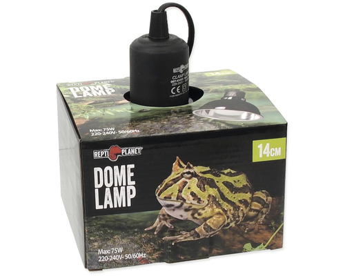 Osvětlení do terária Repti Planet Dome 14 cm kryt pro žárovku o výkonu max. 75W Reptilien Planet Dome lampa s motivem žáby na obalu