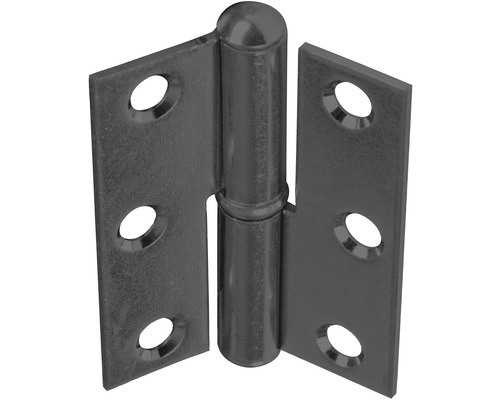 Kloubový závěs 50x50 mm levý, černý, balení 2 ks Kovové dveřní panty s montážními otvory