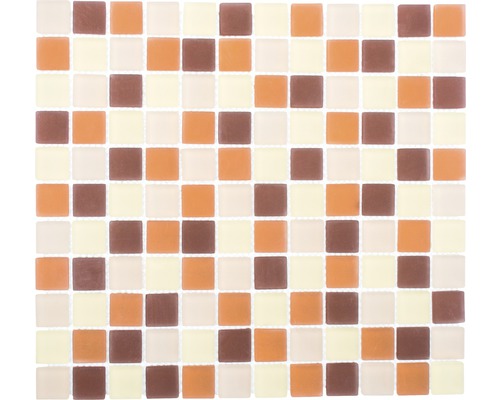 Skleněná mozaika XCM 8560 30,5x32,5 cm hnědá/pastelově béžová/žlutá