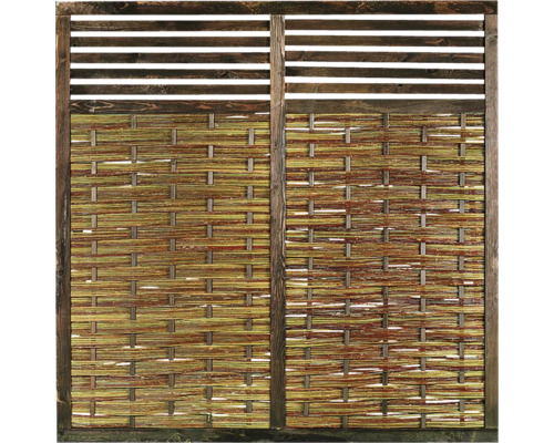 Ochranný prvek proti pohledu z proutí s dřevěným rámem