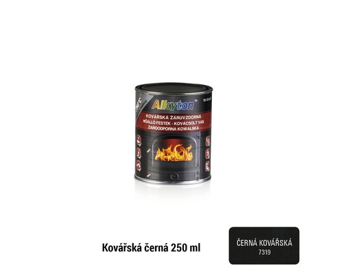 Žáruvzdorná vypalovací barva na topná tělesa Alkyton 750°C 0,25 l černá