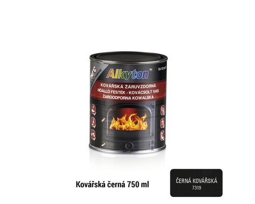 Žáruvzdorná vypalovací barva na topná tělesa Alkyton 750°C 0,75 l černá