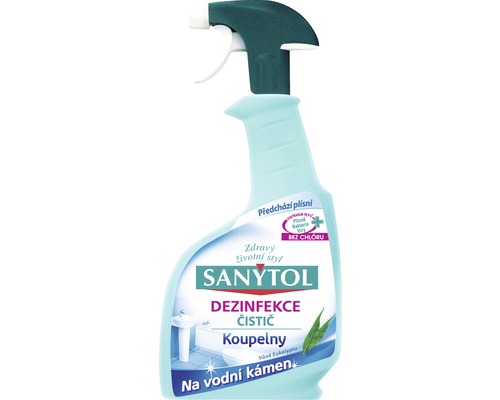 Čisticí sprej Sanytol proti vodnímu kameni eukalyptus 500 ml Sanytol dezinfekční čistič koupelen pro odstranění vodního kamene