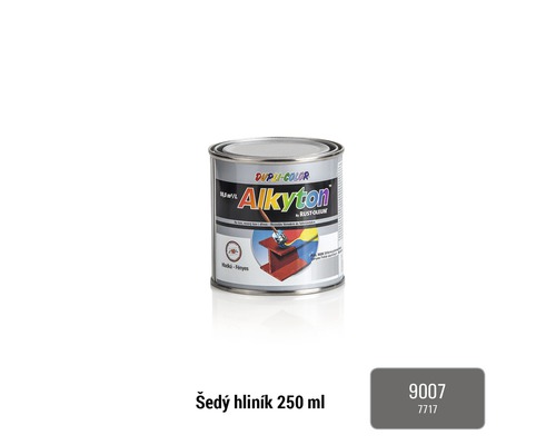 Samozákladová barva na rez i dřevo lesklá Alkyton 0,25 l šedý hliník RAL9007