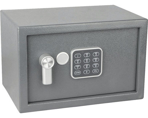 Ocelový sejf RS.20.EDK s elektronickým zámkem, číselnou klávesnicí a páčkou k otevření, barva šedá