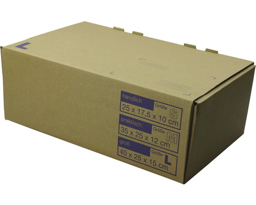 Zásilkový karton Cargo Point 400 x 250 x 150 mm Hnědá stěhovací krabice s uvedením velikostí