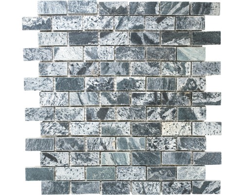 Mozaika z přírodního kamene XMI 117 30,5x32,5 cm stříbrná/černá