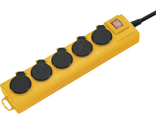 Prodlužovací kabel Brennenstuhl H07RN-F 3G2,5 IP54 se 5 zásuvkami a vypínačem 2m Prodlužovací kabel s pěti zásuvkami a vypínačem