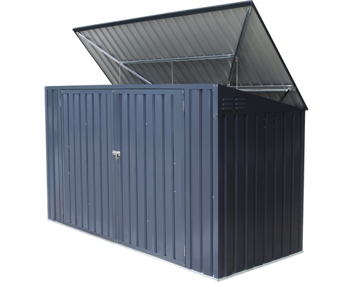Kovový box na nářadí s otevřeným víkem