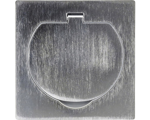 Podlahová krabice z kovu se sklopným víkem