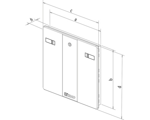 Obrázek rozvaděče s rozměry
