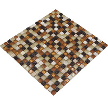 Skleněná mozaika s přírodním kamenem XCM M830 30,5x32,5 cm béžová/hnědá-thumb-9