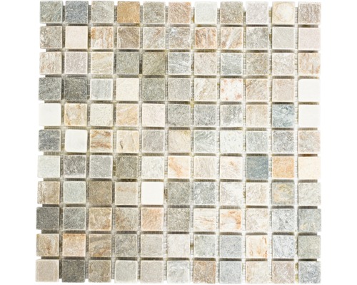 Kamenná mozaika XQM 10XS 30,5x32,5 cm béžová/šedá Mozaiková dlaždice z přírodního kamene pro interiér