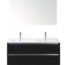 Koupelnový nábytkový set Sanox Dante barva čela black oak ŠxVxH 121 x 170 x 46 cm s keramickým umyvadlem a zrcadlem