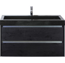 Koupelnový nábytkový set Sanox Dante barva čela black oak ŠxVxH 101 x 58 x 45,5 cm s umyvadlem z přírodního kamene